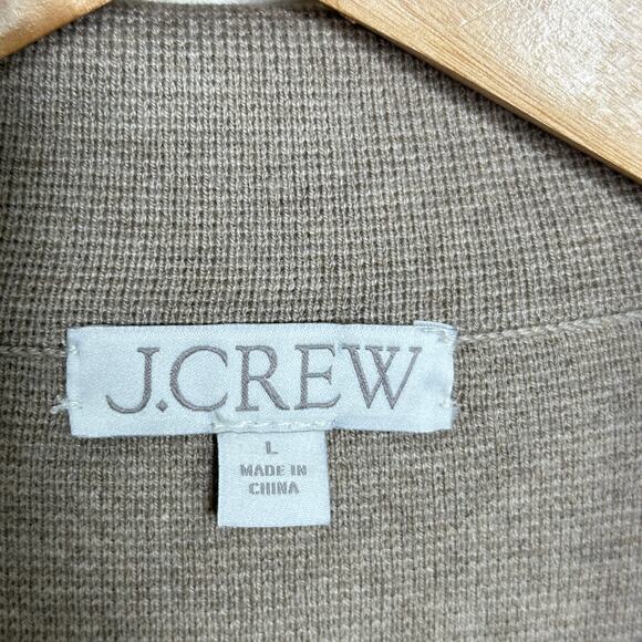 J. CREW Ella Open Front Long Sweater Blazer Heather Birch Tan Sz L {144} - Picture 5 of 7
